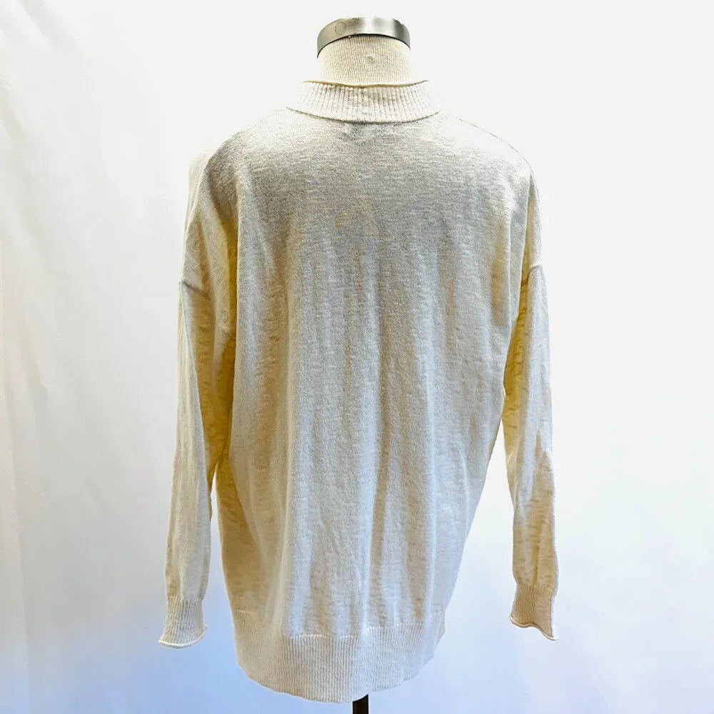 MADEWELL Women Long Sleeve Open Front Pockets Beige Cardigan Sweater Size Small - Picture 8 of 11